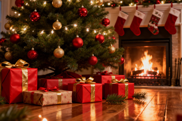 クリスマスツリーとプレゼント